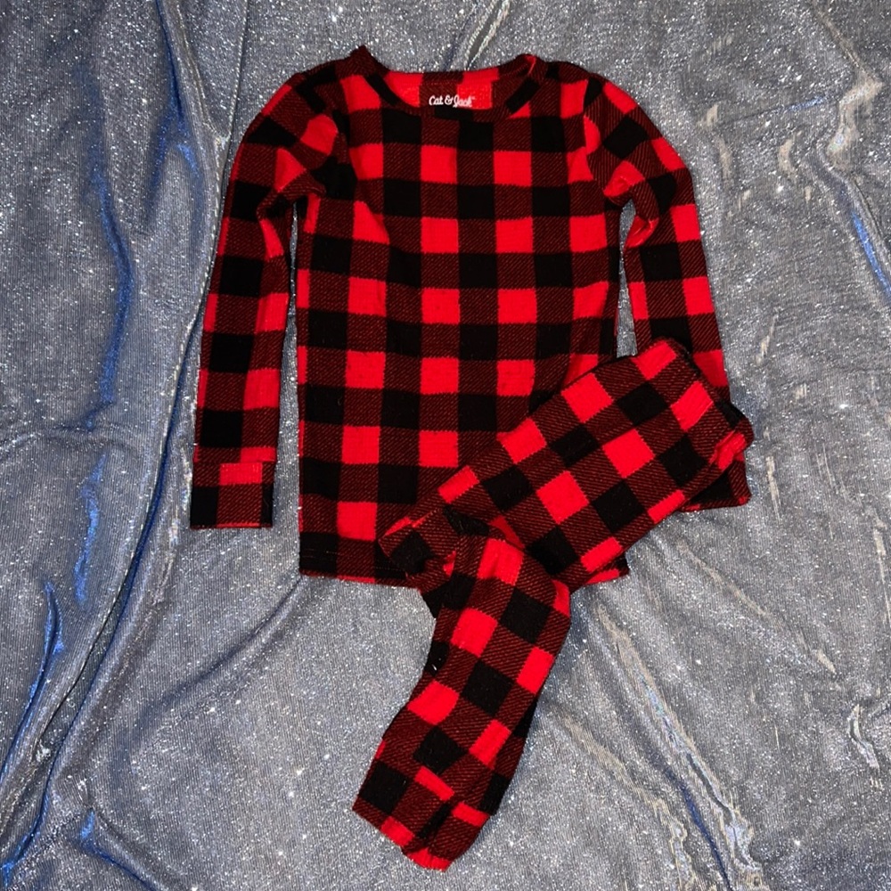 Cat & Jack plaid pajama set